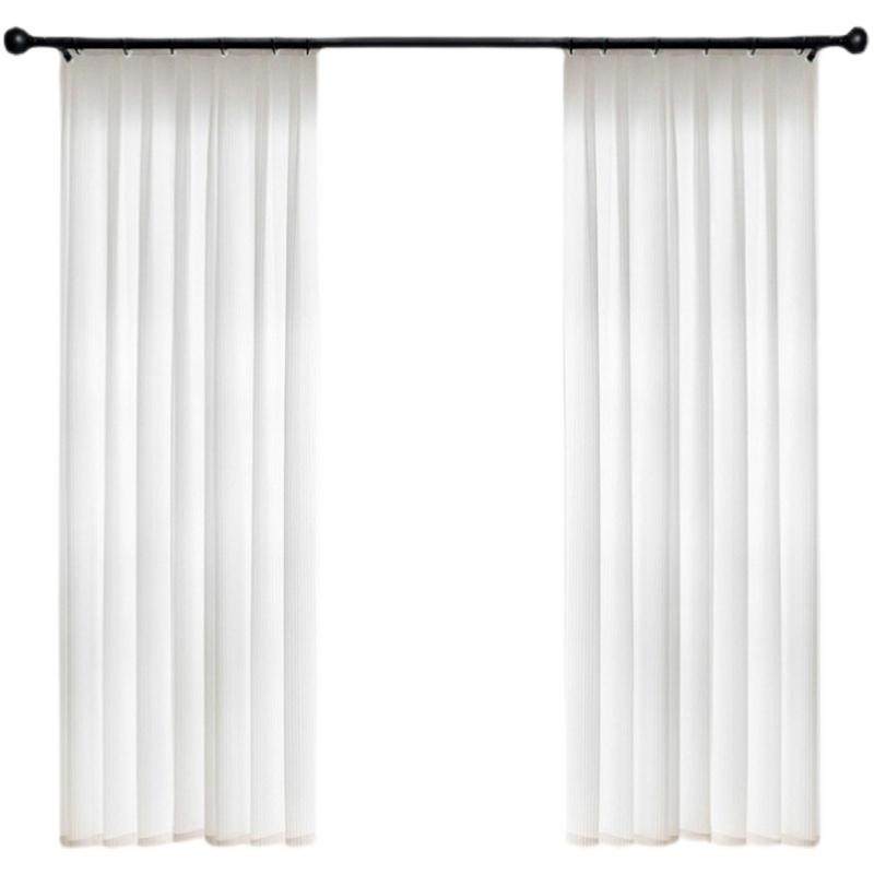 0wyv窗帘自建房超高加高客厅竖百叶纱简约落地现代别墅白纱帘成品