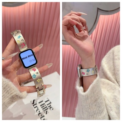 蛮舟新年款公主请发财适用iwatchs10表带苹果手表带金属手镯applewatch987654SE秋冬华为gt5432招财watch4pro