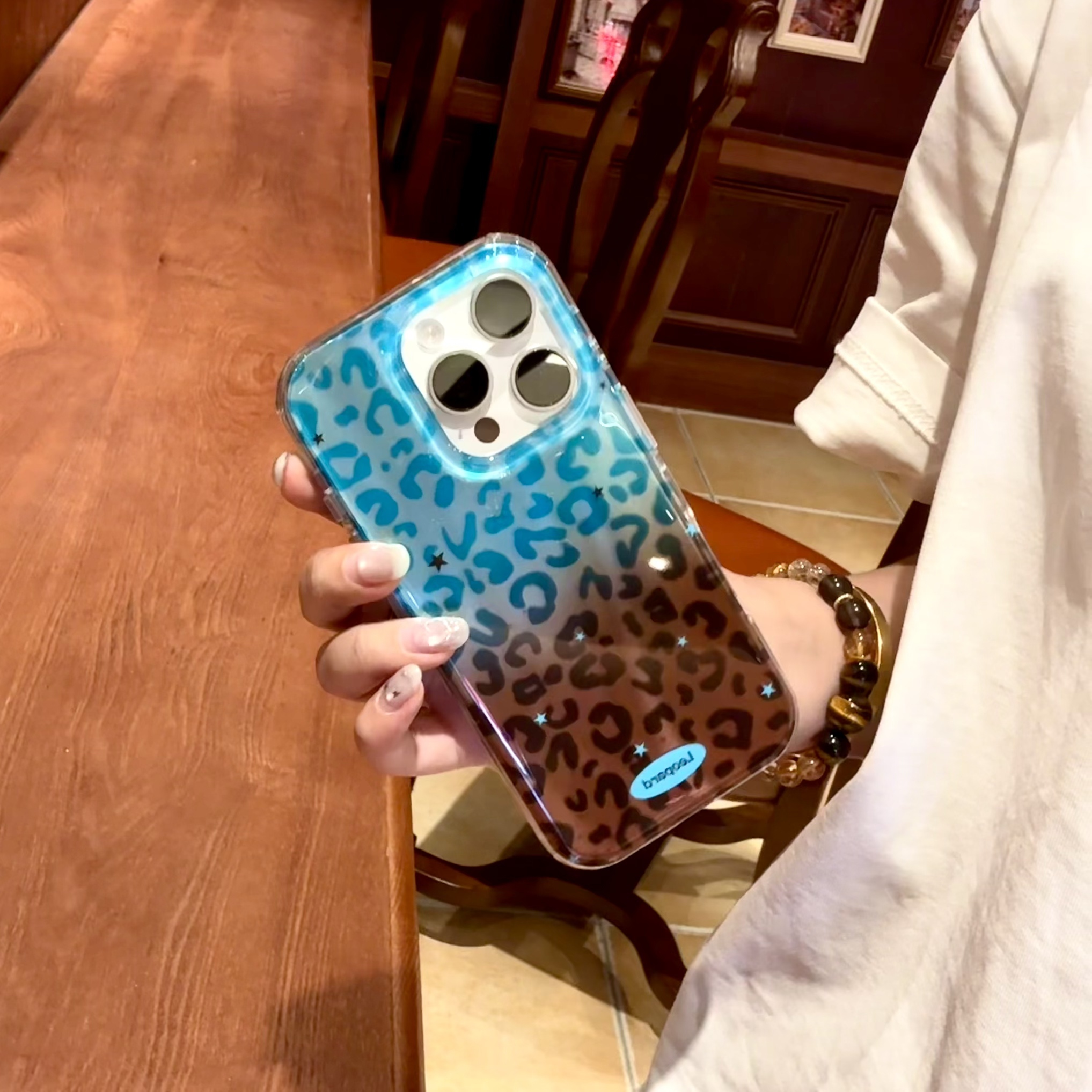 圆边双层双色渐变豹纹适用苹果17pm手机壳iphone16promax秋冬2025新款全包15高级感14甜酷女软边硬背保护套
