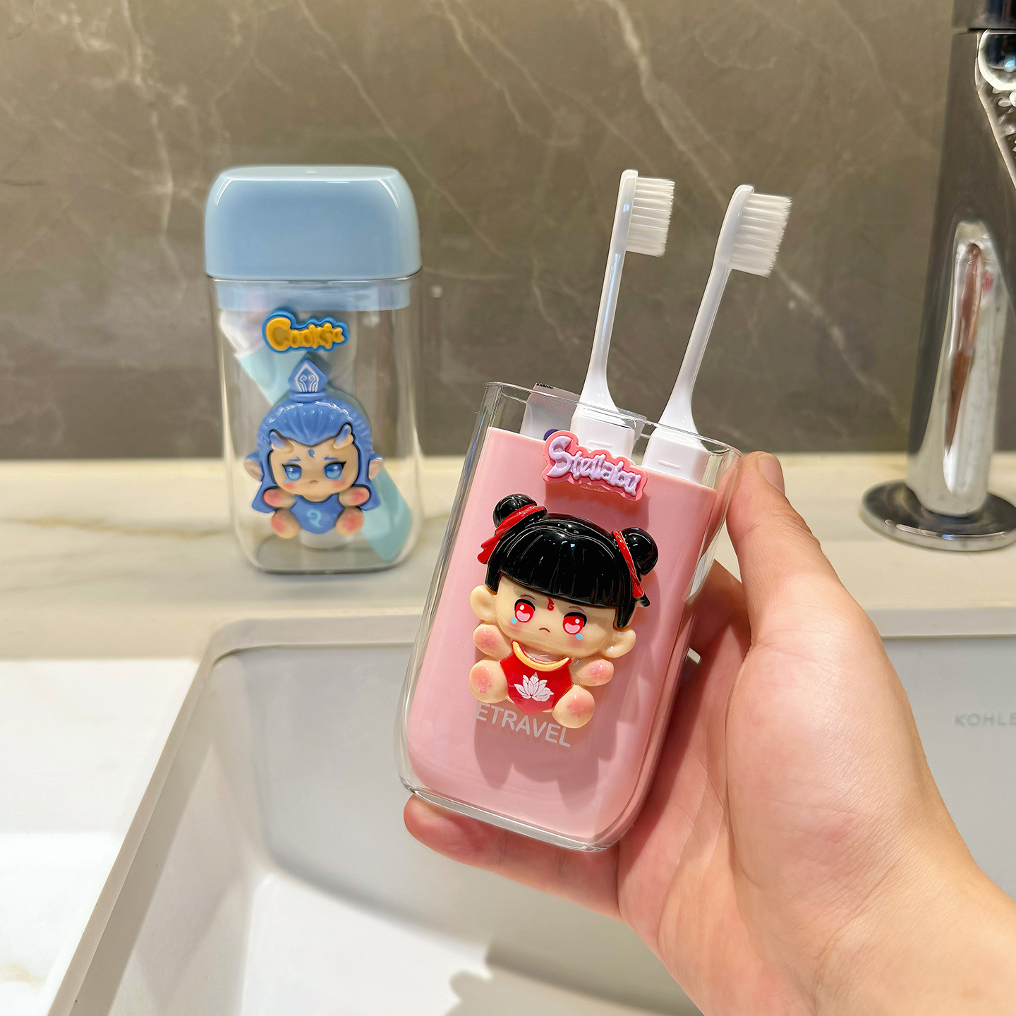 儿童旅行洗漱套装漱口杯牙膏牙杯卡通刷牙杯便携式折叠牙刷旅行装