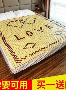 麻将竹凉席1.5米学生0.9席子麻将床席1.2单双人1.8m折叠竹块凉席