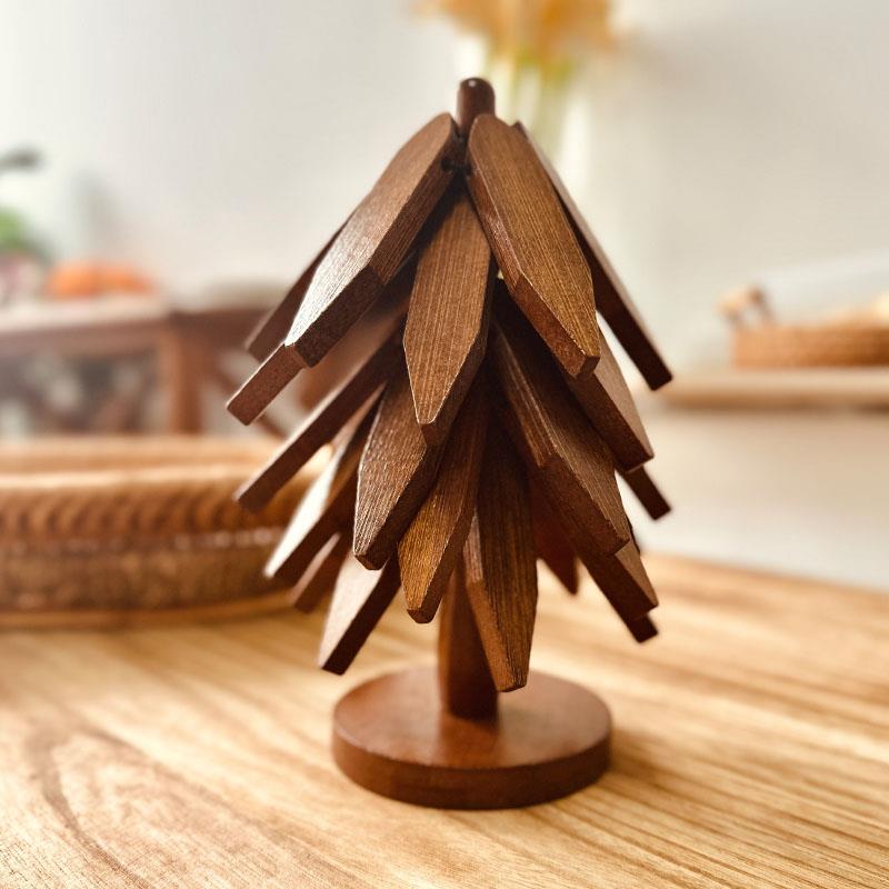 实木一棵树防烫隔热垫餐桌防烫防滑高级感碗垫收纳盘砂锅垫不回弹