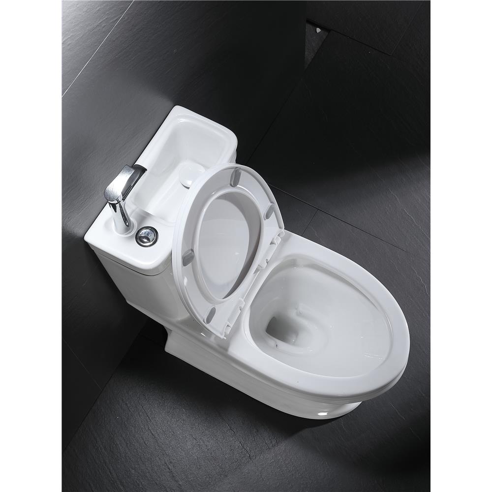 马桶水箱带洗手盆一体抽水家用小户型二合一墙后排式座便器