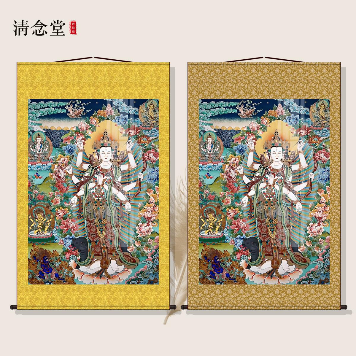 道家斗姥天尊画像斗姆元君神像挂画道场供奉水陆画客厅玄关卷轴画