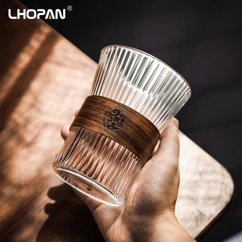 Lhopan高硼硅玻璃杯日式咖啡杯 挂耳杯子ins风家用水杯下午茶杯子