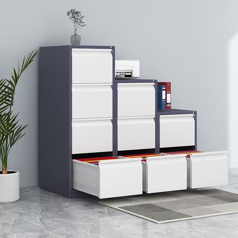 钢制办公资料柜挂劳柜文件柜铁皮柜a4fc挂快捞夹卡箱抽屉式档案柜