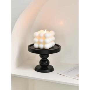 法式木质香薰魔方形蜡烛托盘置物/扩香/首饰/收纳盘/香薰烛台摆件