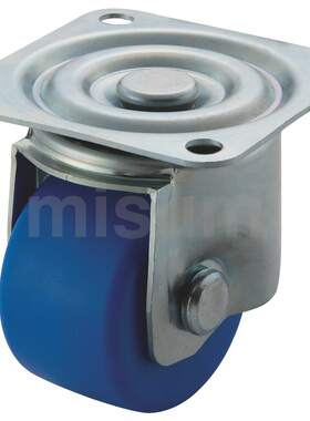 替代米思米78X78低重心工业脚轮3寸蓝色MC万向双轮CWMJ75-N尼龙款