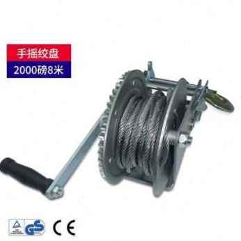 新品新品手摇绞盘手动钢丝绳车载可携式升降葫芦绞盘轮小吊机手动