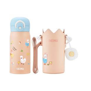 膳魔师正品儿童保温杯家用水杯女孩上学外出专用便携吸管杯350ml