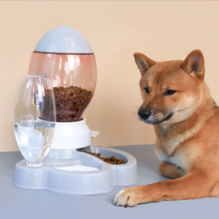 猫饮水机自动按压喂食器r不湿嘴狗流动喝水盆猫碗宠物储.粮桶大容