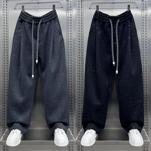 秋冬反光亮片满天星男直筒休闲裤