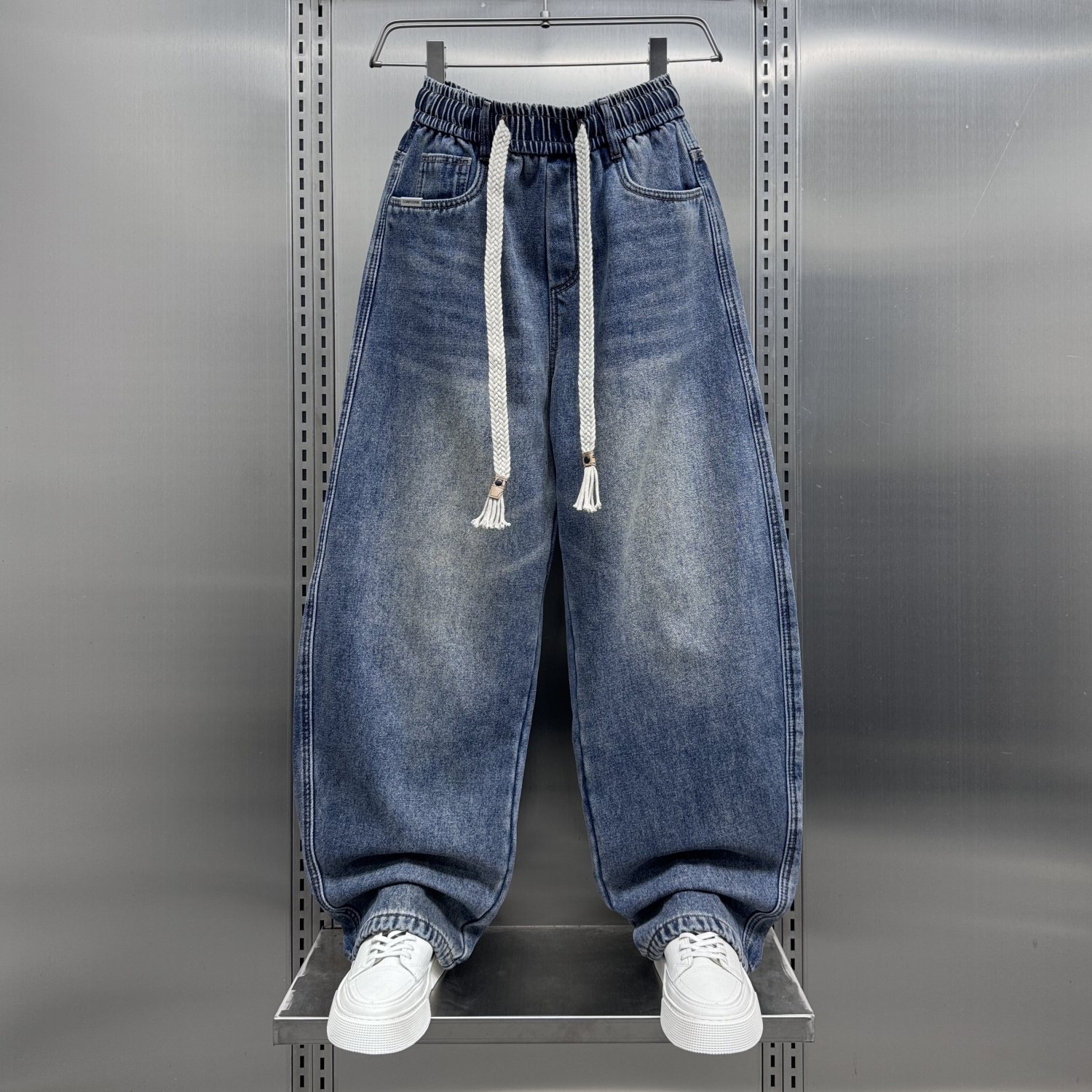 2025春秋休闲直筒弯刀牛仔裤美式