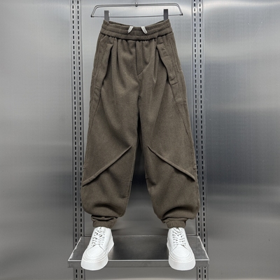 2025男士秋冬新款加绒束脚卫裤