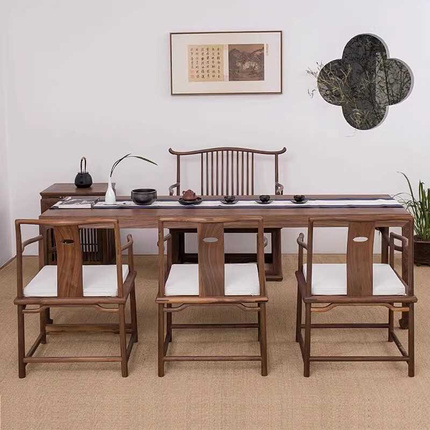 直销新中式老榆木茶桌椅组合禅意茶室实木泡茶桌办公室家用茶台几