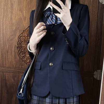 黑色西装外套女制服学院风