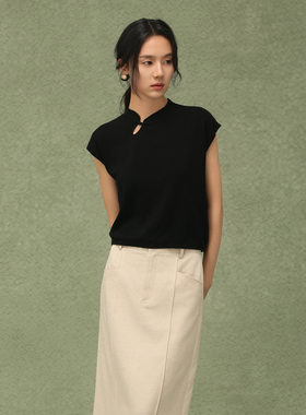 AIRIQI奥莱女装新中式背心极简气质温柔显瘦针织背心AZ42BX666