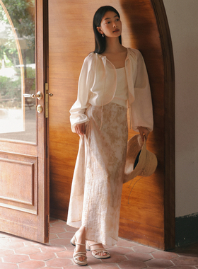 【特价秒杀】水墨晕染半裙都市气质显瘦新中式半身裙AH42BQ720