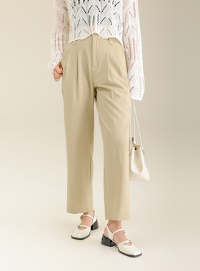 AIRIQI奥莱女装高腰休闲裤都市通勤白领简约显瘦休闲裤AF32CK227