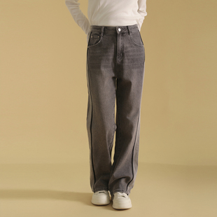 AIRIQI奥莱女装时尚牛仔H型长款牛仔裤AI33NC372