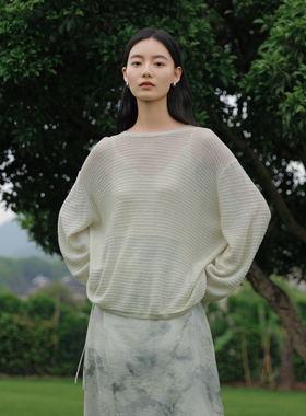 AIRIQI奥莱女装圆领罩衫都市极简舒适显瘦薄款长毛衫AH42MS308