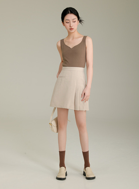 AIRIQI奥莱女装半身裙都市通勤简约设计感羊毛质感AF31BQ249