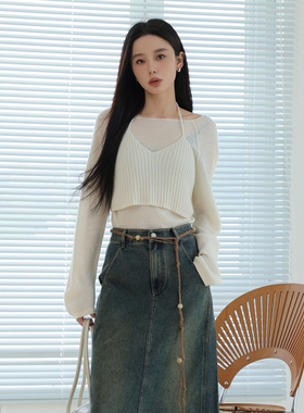 AIRIQI奥莱女装时尚针织套装出街慵懒显瘦百搭内外套装AX43TZ236