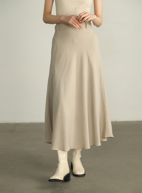 AIRIQI奥莱女装高腰半裙都市通勤温柔宽松显瘦半身裙AH42BQ157