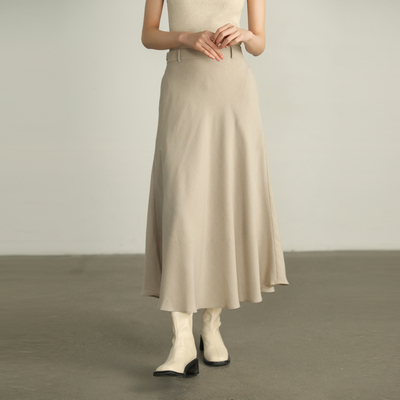 AIRIQI奥莱女装高腰半裙都市通勤温柔宽松显瘦半身裙AH42BQ157