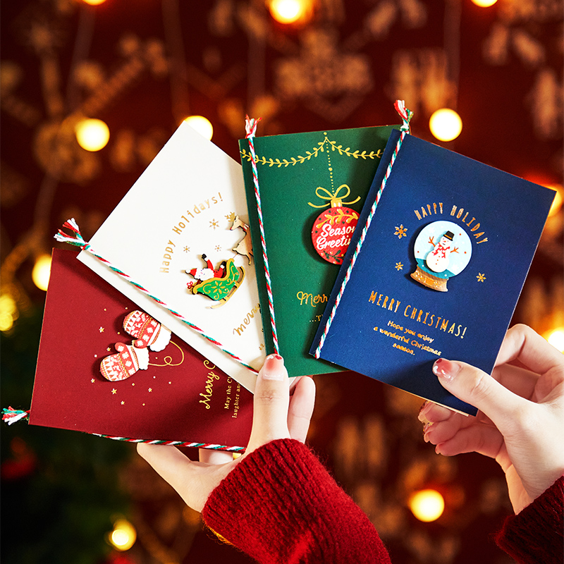 2025创意立体卡通圣诞节贺卡定制聖誕节平安夜祝福礼物留言小卡片