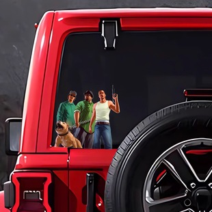 GTA5人物车贴R星周边游戏3人角色贴纸罪恶都市电动摩托个性车贴花