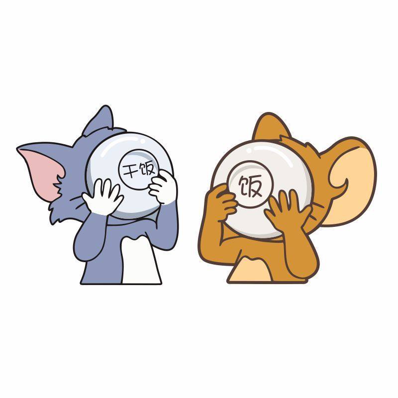 汽车贴纸干饭猫和老鼠电动车摩托车车贴卡通动漫划痕遮挡遮盖装饰