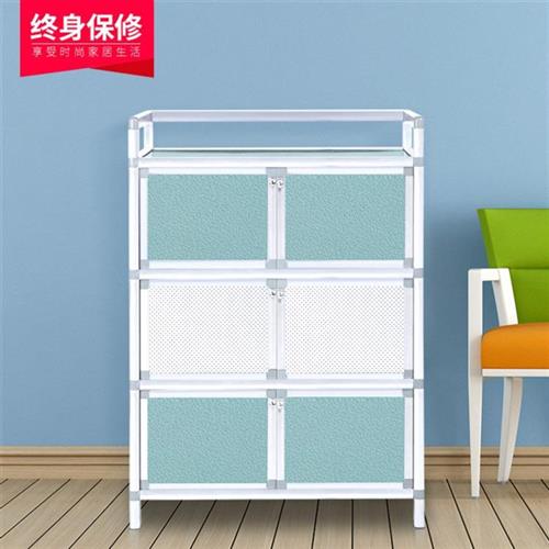 碗柜厨房柜简易组装多功能小橱柜铝合金家用现代简约放碗柜碗架柜