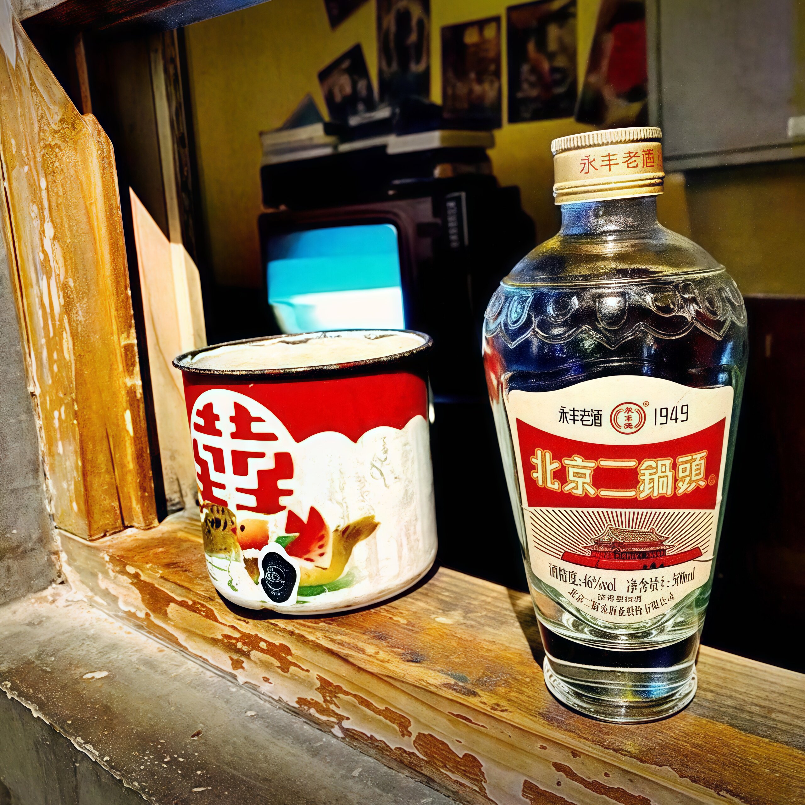 永丰牌老酒1949北京二锅头清香型纯粮白酒46度500ml*6瓶装/口粮酒