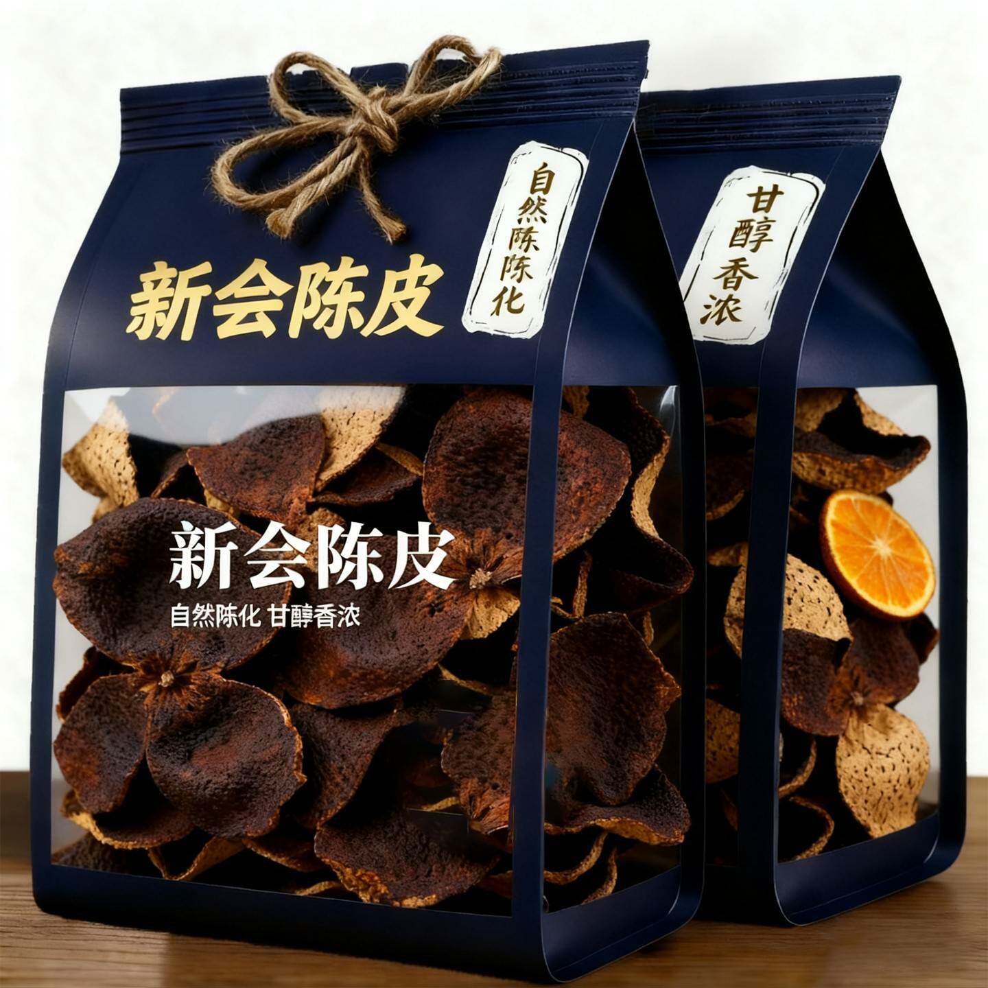 新会老陈皮正品500g袋装泡茶水大红橙皮广东特果皮百年晒干柑皮
