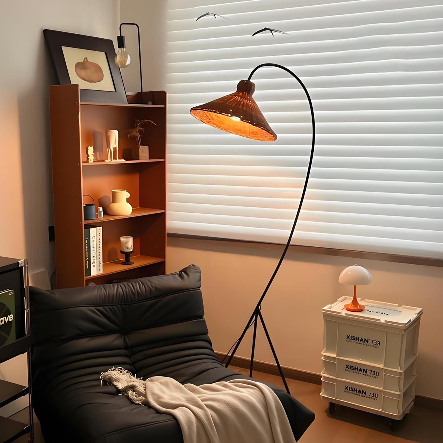 复古装饰极简日式藤编落地灯氛围感艺术书房卧室客厅侘寂风落地灯,家装灯饰光源,装饰落地灯,淘宝优惠券,粉丝福利购,淘宝优惠卷