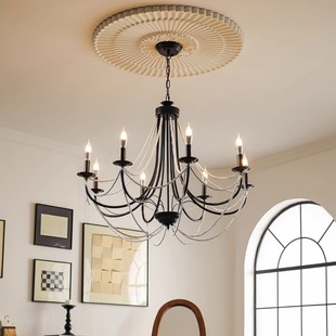 餐厅公主房主卧室房间蜡烛灯具 复古日式 法式 中古客厅吊灯美式