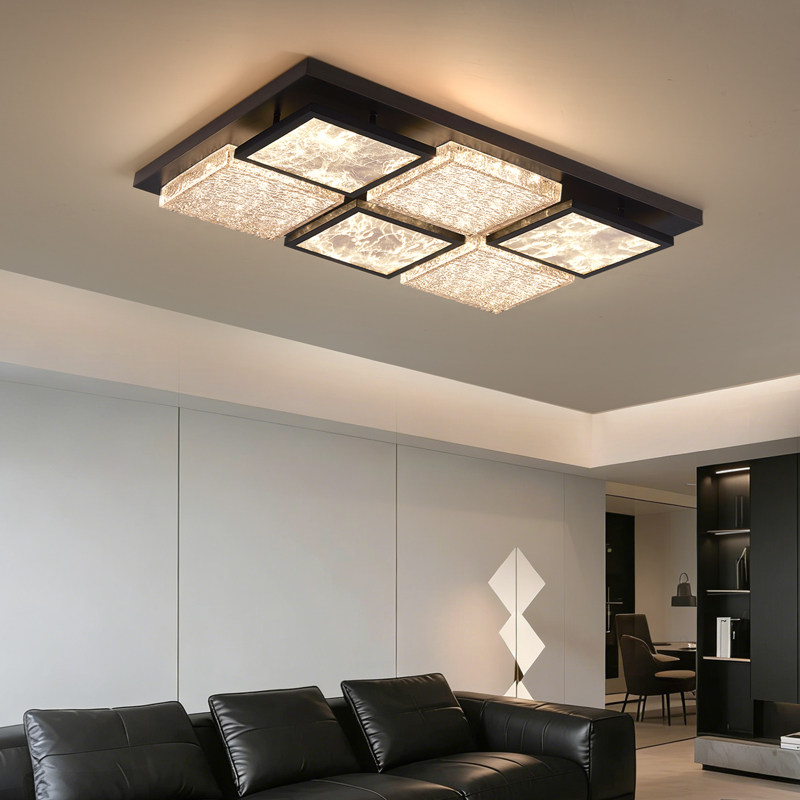 客厅吸顶灯2025新款正方形款护眼全光谱美式大厅房间卧室中山灯具