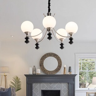 中古魔豆吊灯法式 包豪斯实木高级感客厅灯复古侘寂设计师卧室主灯