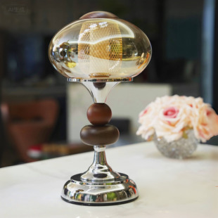 中古实木宫廷台灯可充电触摸开关书房卧室床头灯装饰氛围感小夜灯