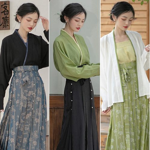 无衣饮羽【春日序曲】宋制天丝提花飞机袖三裥裙汉服春夏款女日常