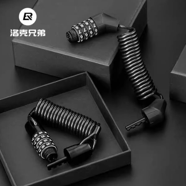 洛克兄弟自行车锁头盔锁摩托电动车密码便携防盗山地公路车单车锁