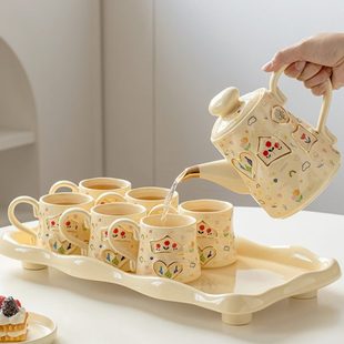 套装 乔迁新居礼品创意杯陶瓷茶杯家用客厅具杯子套装 水壶茶具套装
