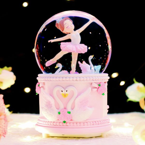 八音盒女童送女孩芭蕾舞岁旋转跳水晶球音乐盒女生儿童生日礼物十