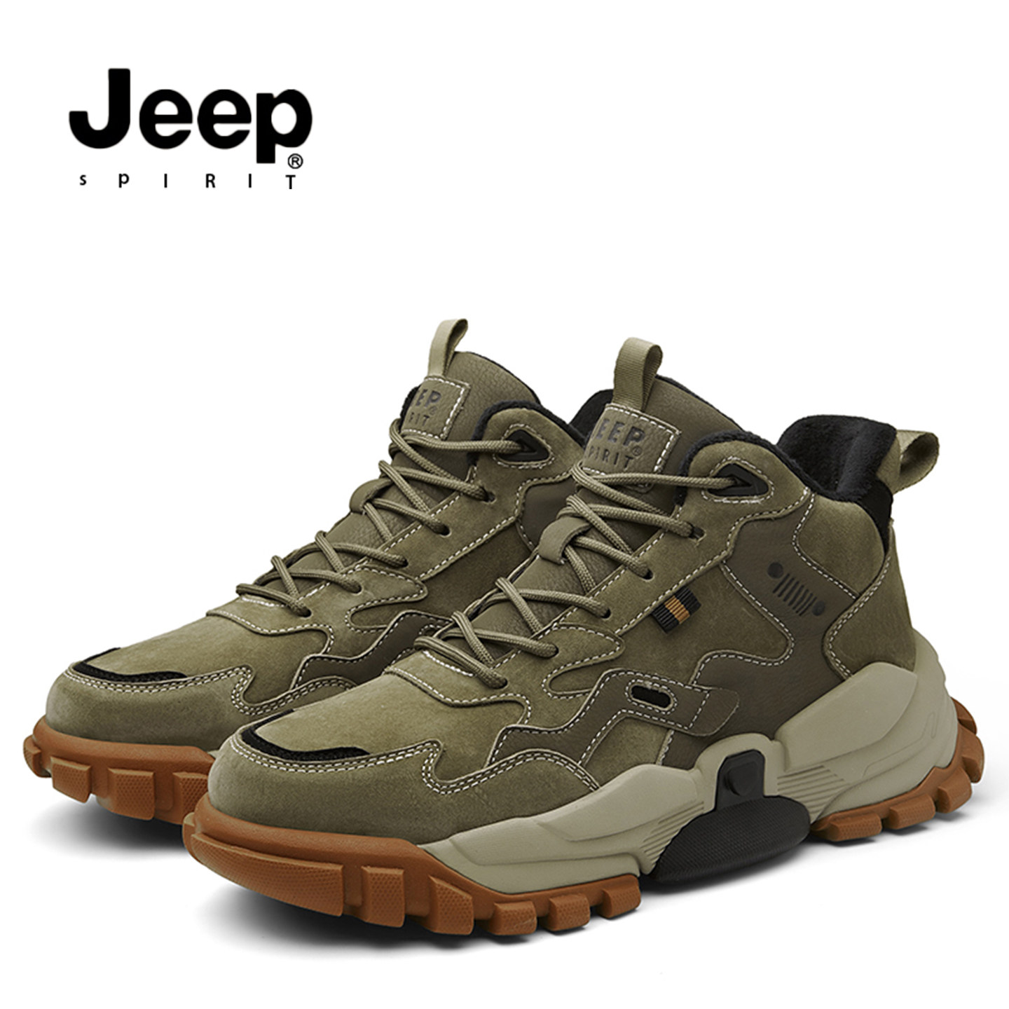 JEEP吉普男鞋冬季加绒棉鞋雪地靴
