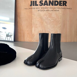 tabi分趾鞋小众猪蹄男女秋冬切尔西靴低跟短靴ma吉拉马丁靴一脚蹬