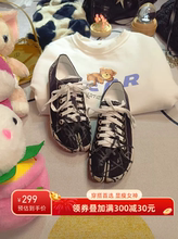 tabi高定分趾鞋帆布猪蹄马蹄阿希哥mona同款男女情侣玛丽珍泼墨M6