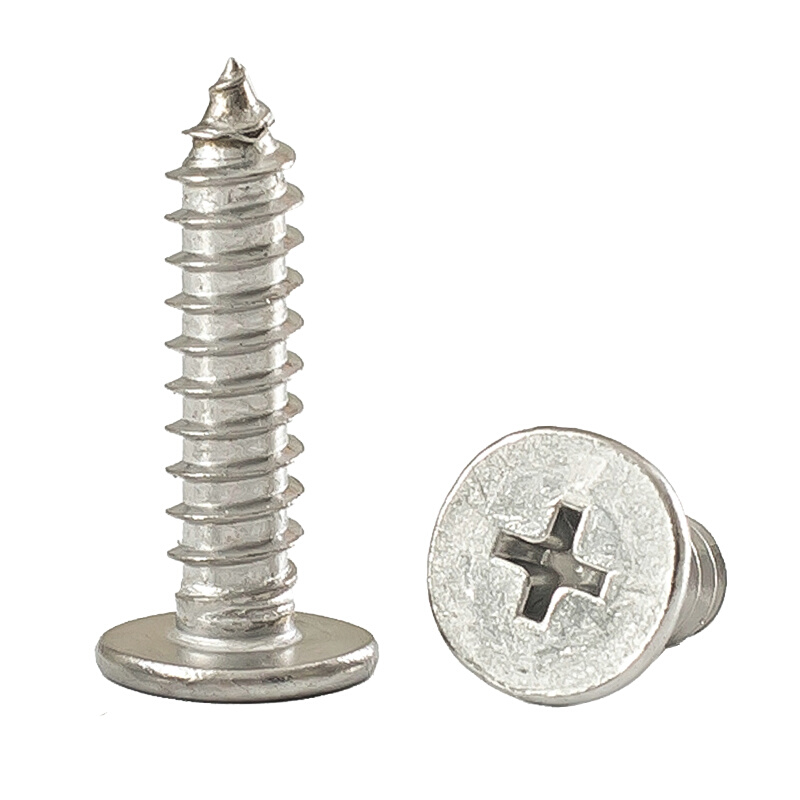 。304不锈钢CA扁平头自攻螺丝钉平头大薄头子尖尾十字M2M3M4M5-M6