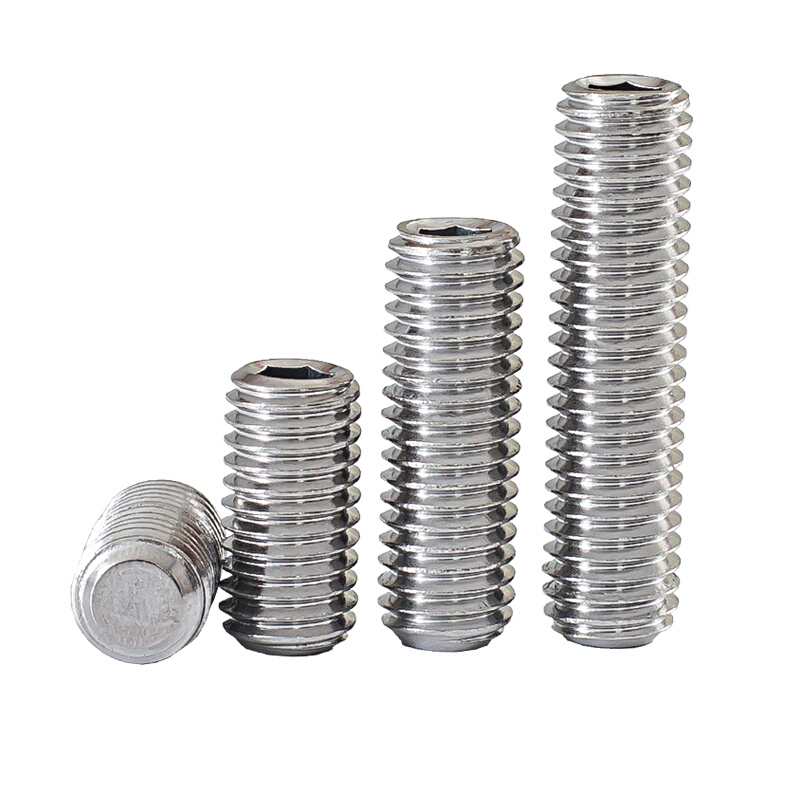 。M3M4M5M6M8M10不锈钢304内六角紧定螺钉无头螺丝平端机米顶丝止