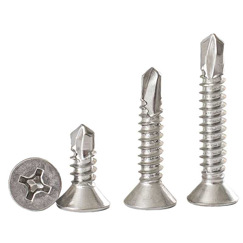 。10颗 410不锈钢沉头钻尾螺丝 平头自攻自钻 彩钢瓦 燕尾螺钉 M3